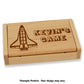 Angled front view of a custom laser-engraved Shut the Box game by Velocity Promotions with a Space Shuttle and named text